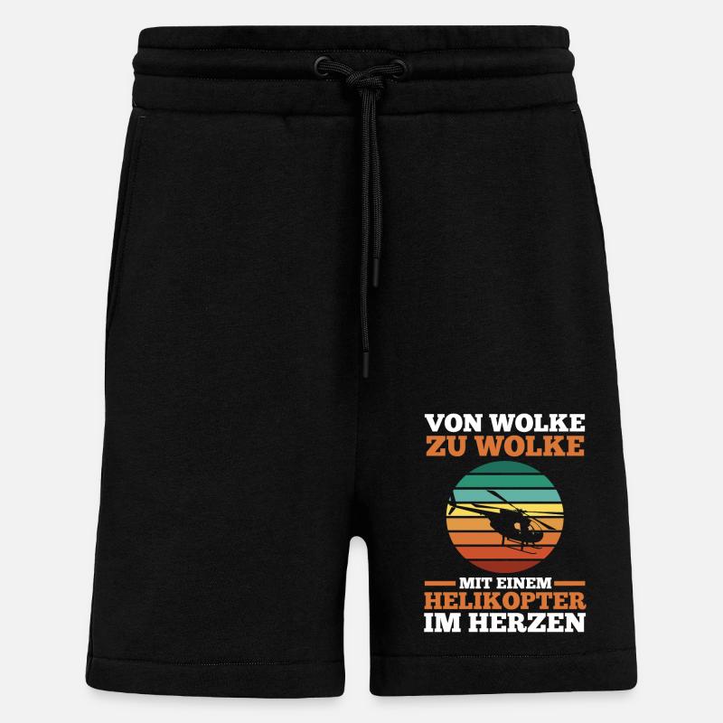Pilote Hélicoptère Hélicoptère - Short bio décontracté fabriqué en UE - SOLID BLACK