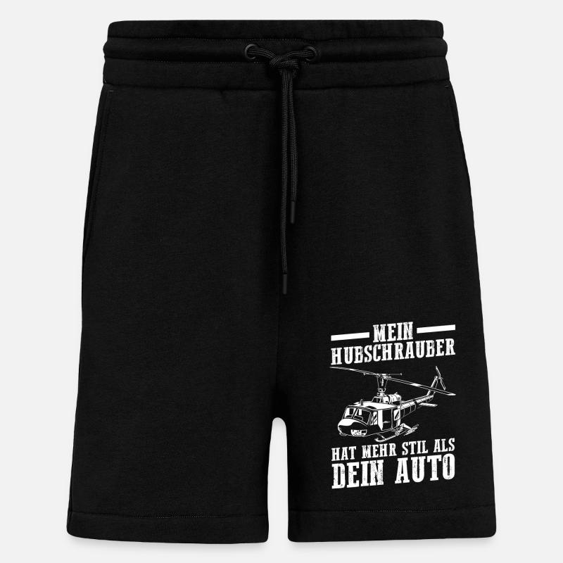 Pilote Hélicoptère Hélicoptère - Short bio décontracté fabriqué en UE - SOLID BLACK