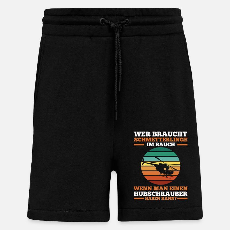 Pilot Helikopter Hubschrauber - Shorts - made by SPREAD - SOLID BLACK