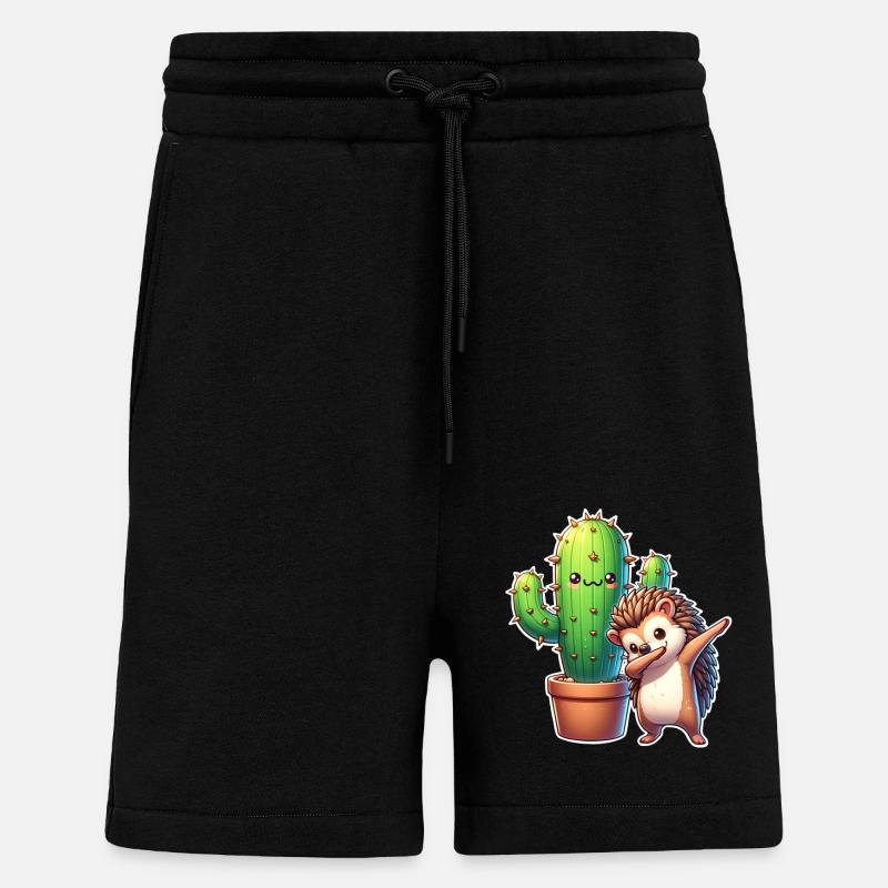 Cactus hérisson - Short bio décontracté fabriqué en UE - SOLID BLACK