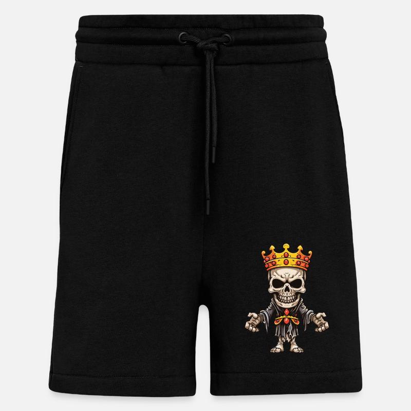 Couronne de roi squelette - Short bio décontracté fabriqué en UE - SOLID BLACK