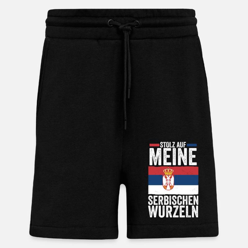 Serben Serbisch Serbien - Shorts - made by SPREAD - SOLID BLACK