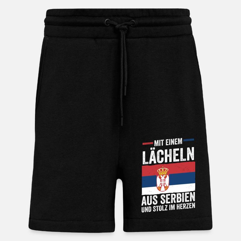 Serbe Serbe Serbie - Short bio décontracté fabriqué en UE - SOLID BLACK
