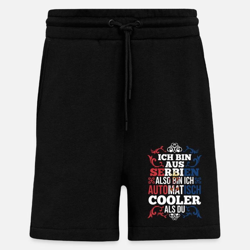 Serbe Serbe Serbie - Short bio décontracté fabriqué en UE - SOLID BLACK