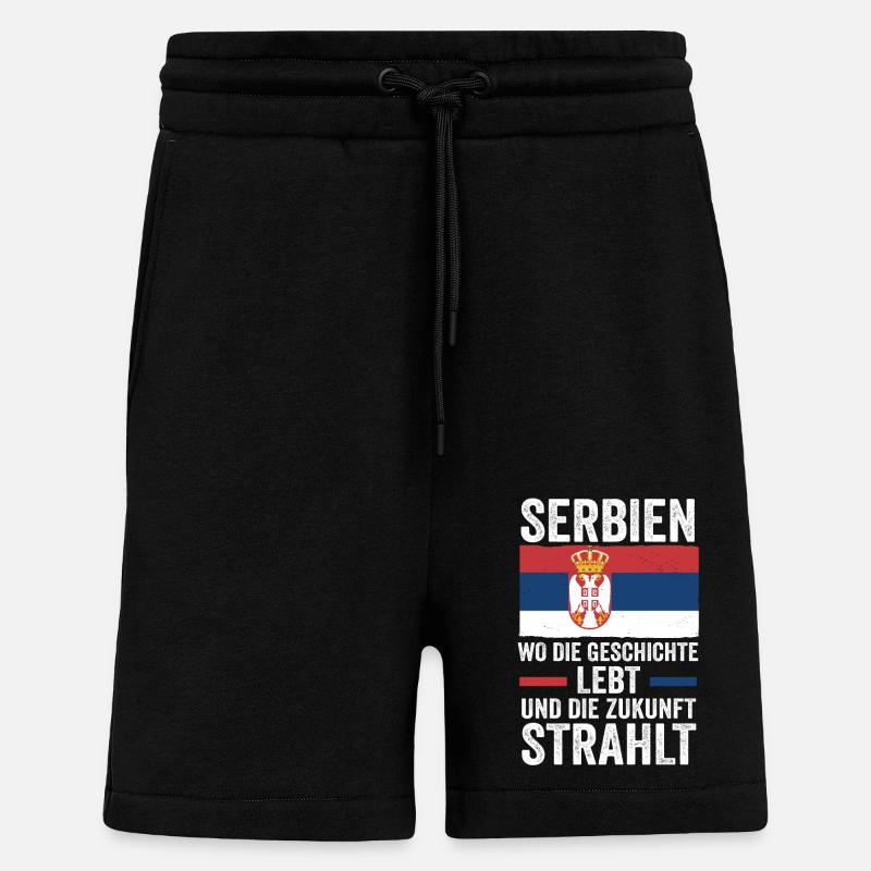 Serbe Serbe Serbie - Short bio décontracté fabriqué en UE - SOLID BLACK