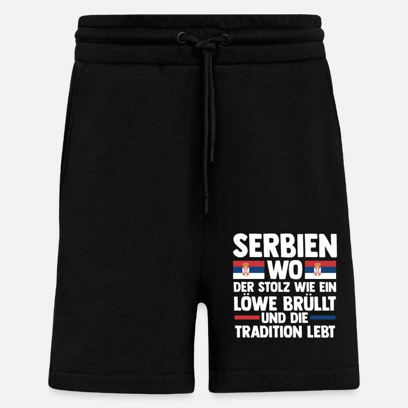 Serbe Serbe Serbie - Short bio décontracté fabriqué en UE - SOLID BLACK