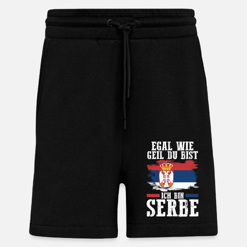 Serbe Serbe Serbie - Short bio décontracté fabriqué en UE - SOLID BLACK