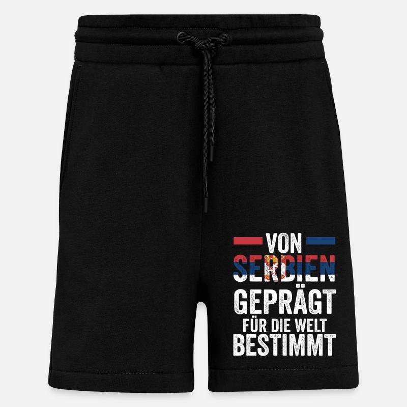 Serbe Serbe Serbie - Short bio décontracté fabriqué en UE - SOLID BLACK