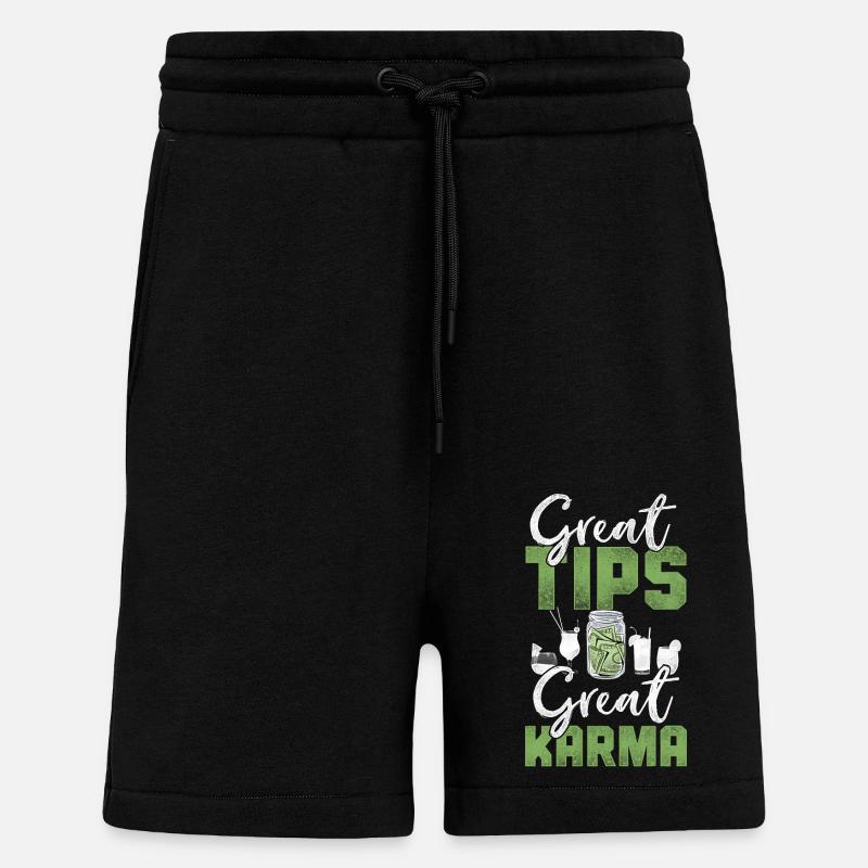 Barman Mixologue Bons plans - Short bio décontracté fabriqué en UE - SOLID BLACK
