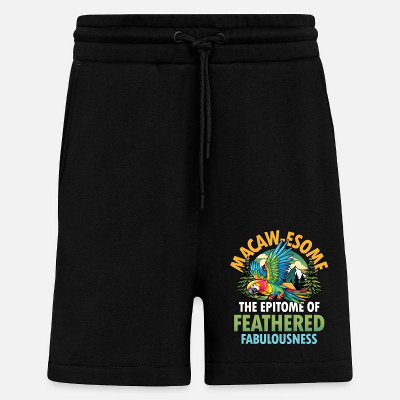 Macaw-esome Epitome of Feathered Fabulousness - Shorts - made by SPREAD - SOLID BLACK