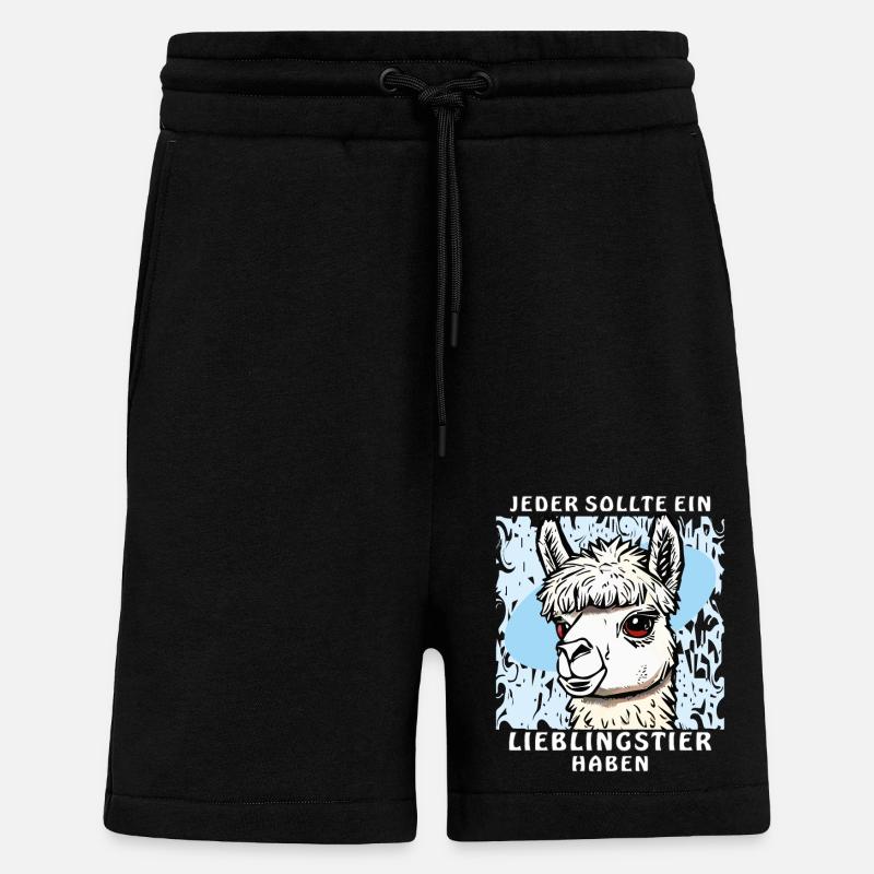 ANIMAL PRÉFÉRÉ DE L’ALPAGA - Short bio décontracté fabriqué en UE - SOLID BLACK