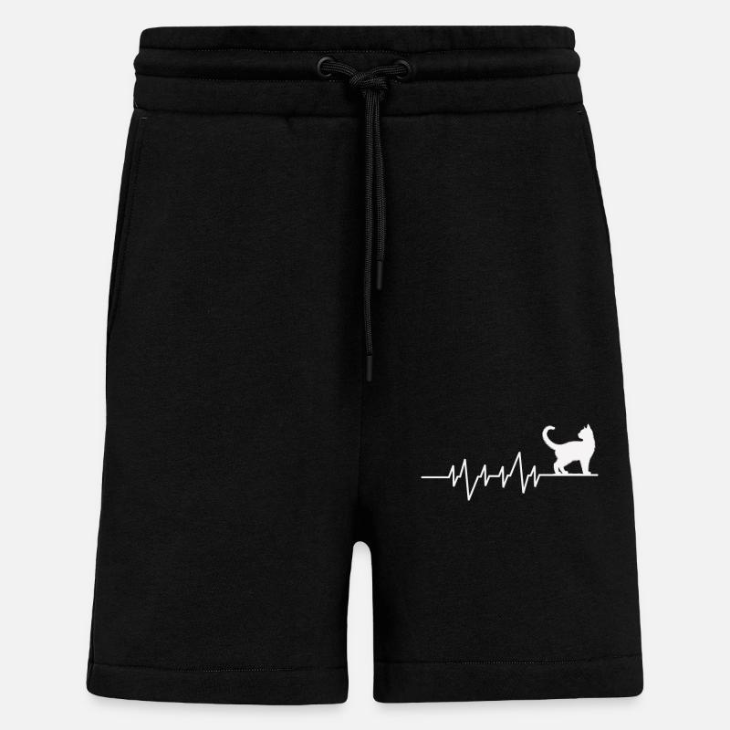 J’adore les chats - Short bio décontracté fabriqué en UE - SOLID BLACK