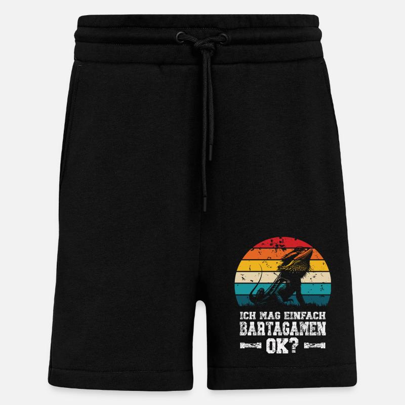 I like bearded dragons - Shorts - made by SPREAD - SOLID BLACK