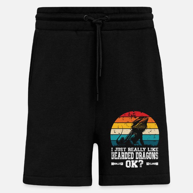 J’aime les dragons barbus - Short bio décontracté fabriqué en UE - SOLID BLACK