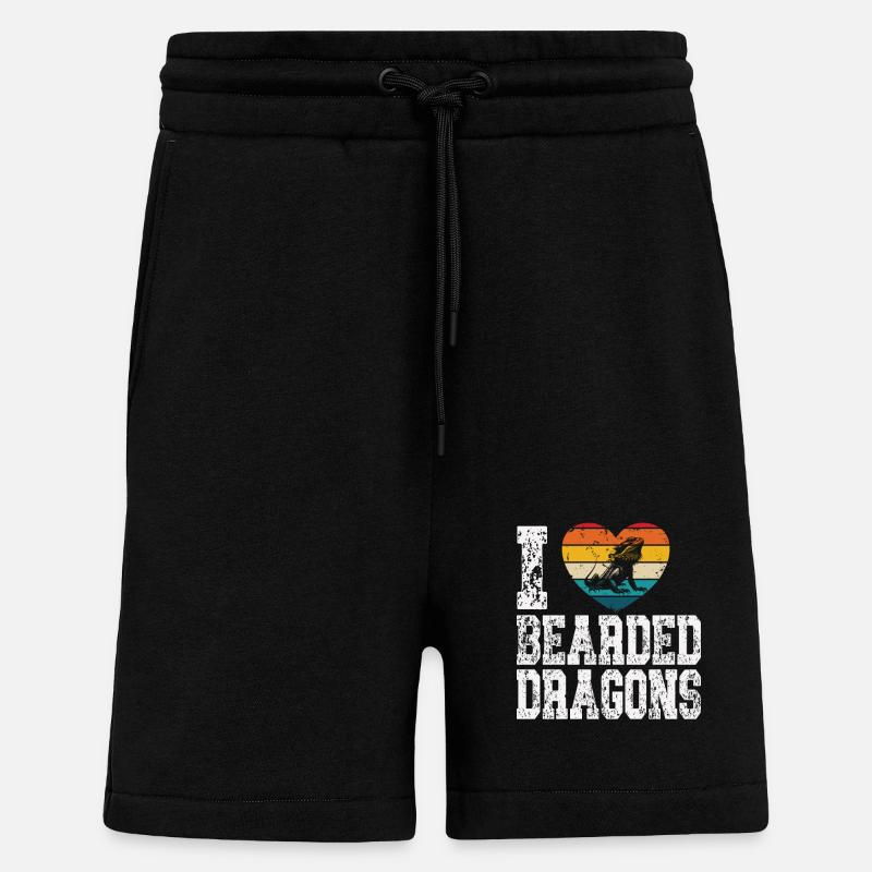 i love bearded dragons - Shorts - made by SPREAD - SOLID BLACK