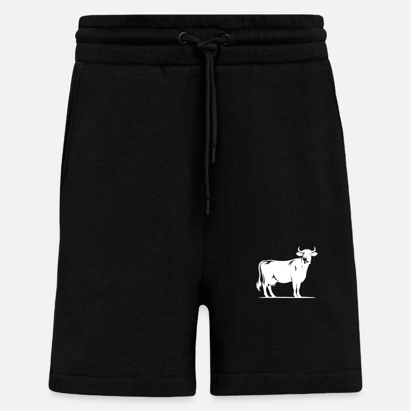 J’aime les vaches - Short bio décontracté fabriqué en UE - SOLID BLACK