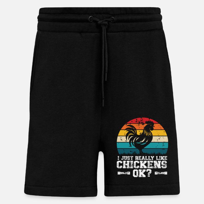 Ich mag Hühner - Shorts - made by SPREAD - SOLID BLACK