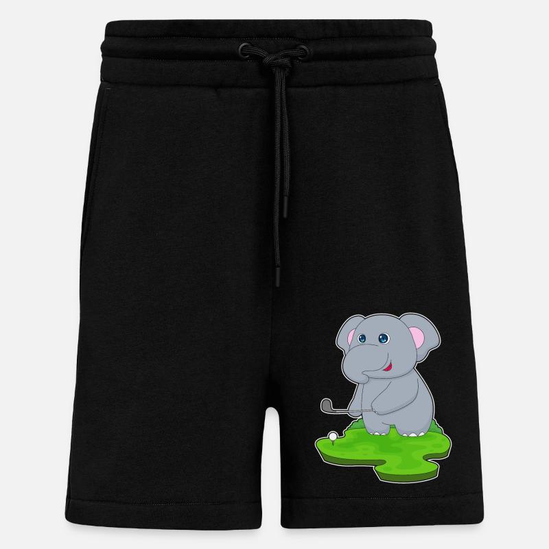 Elefant Golf Golfschläger - Shorts - made by SPREAD - SOLID BLACK