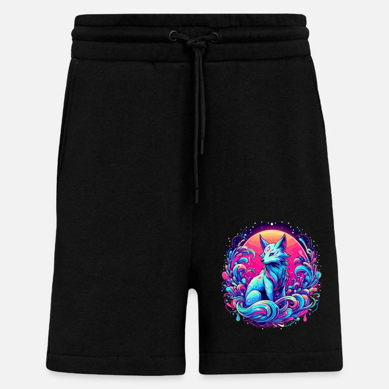 Fuchs Kunst Psychedelisch - Shorts - made by SPREAD - SOLID BLACK