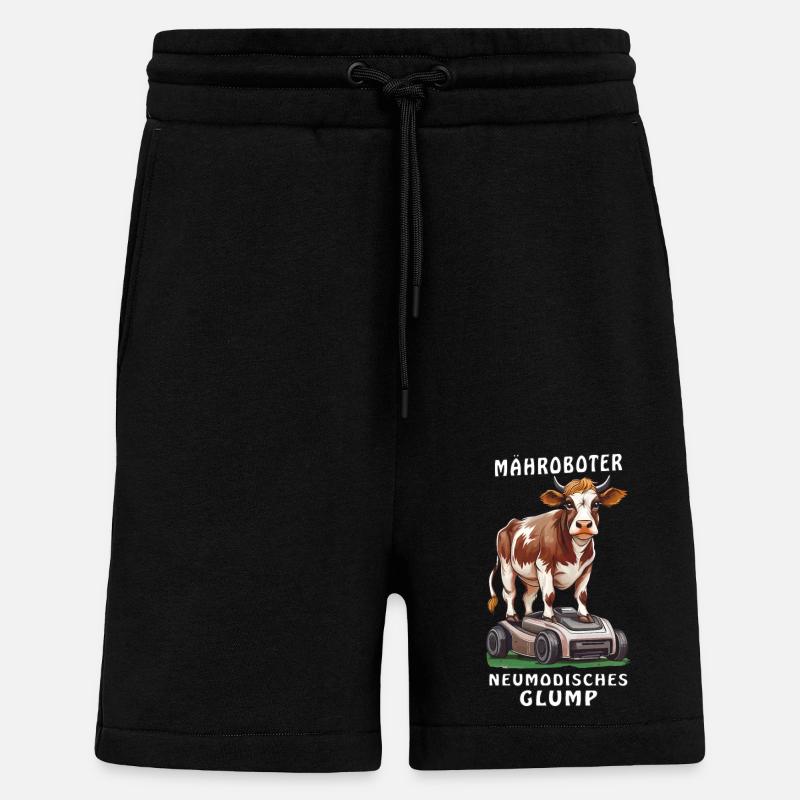 COW ROBOTIC LAWNMOWER NEWFANGLED GLUMP - Shorts - made by SPREAD - SOLID BLACK