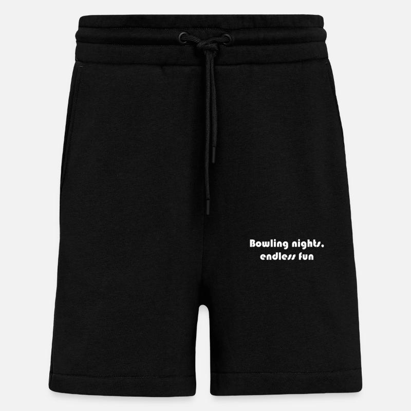 Bowling - Bowling nights, endless fun - Shorts - made by SPREAD - SOLID BLACK