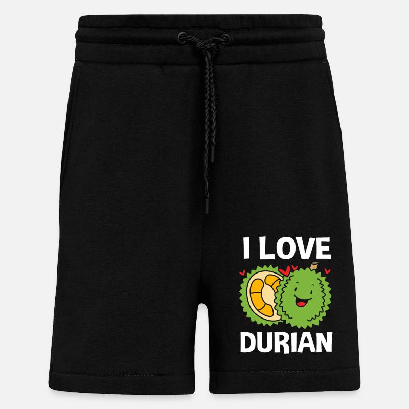 Fruit de durian thaïlandais - Short bio décontracté fabriqué en UE - SOLID BLACK