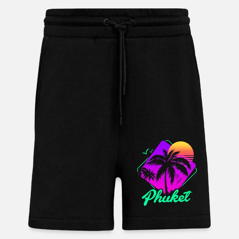Thaïlande Langue thaïlandaise Phuket - Short bio décontracté fabriqué en UE - SOLID BLACK