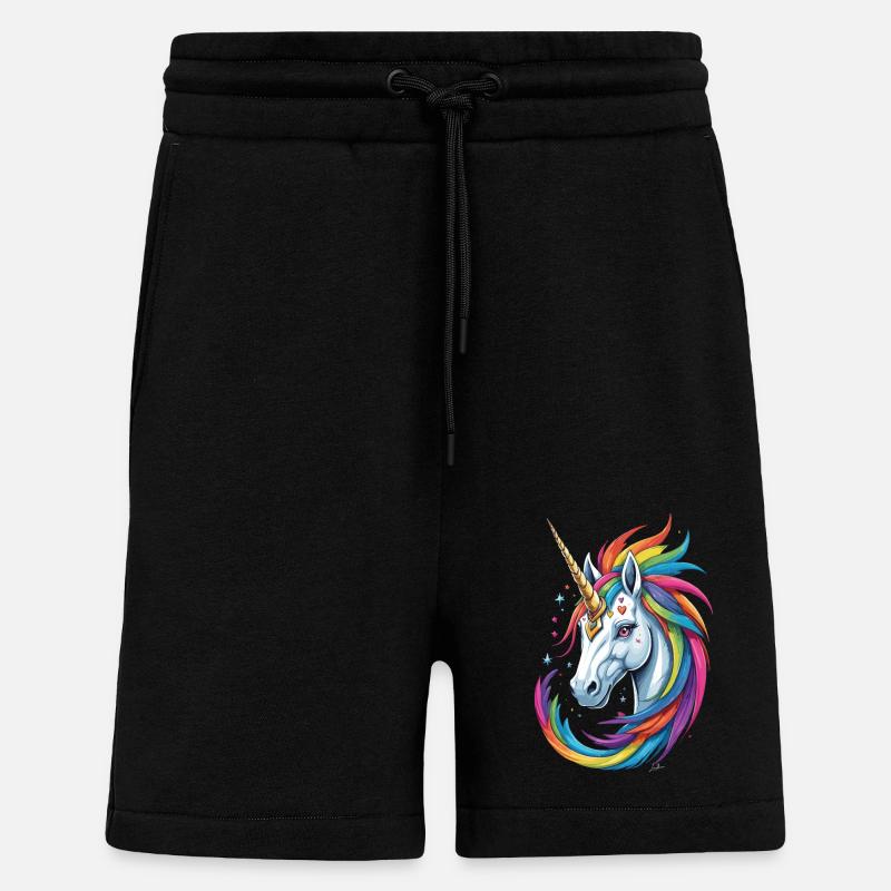 Buntes Einhorn - Shorts - made by SPREAD - SOLID BLACK