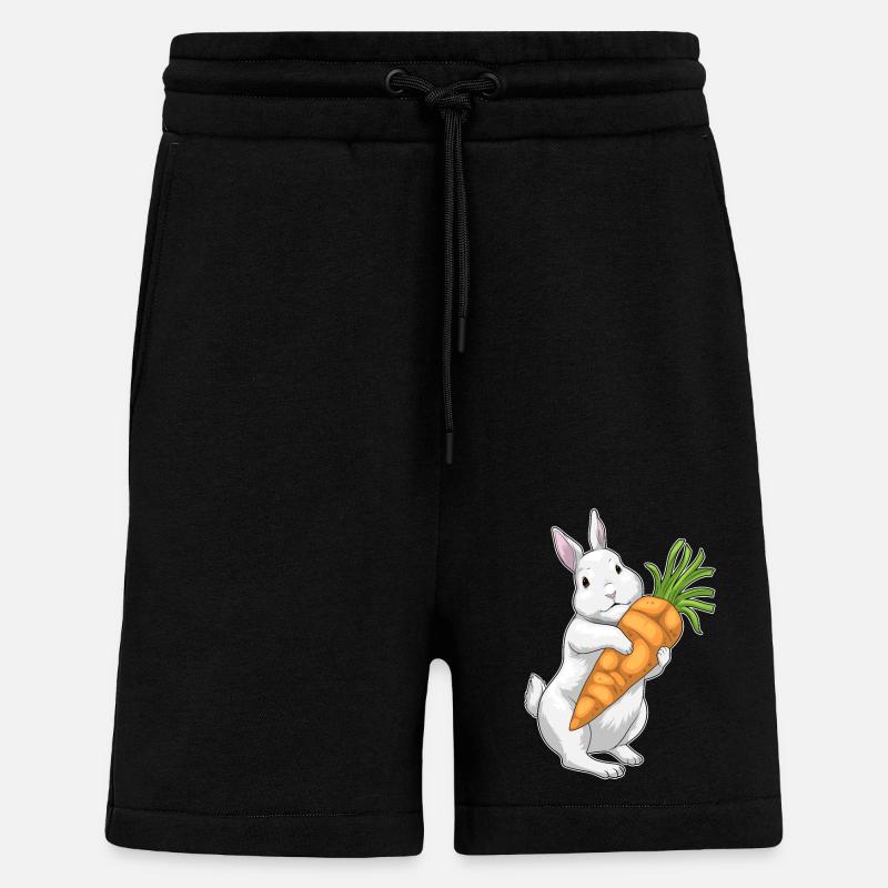 Lapin Carotte - Short bio décontracté fabriqué en UE - SOLID BLACK