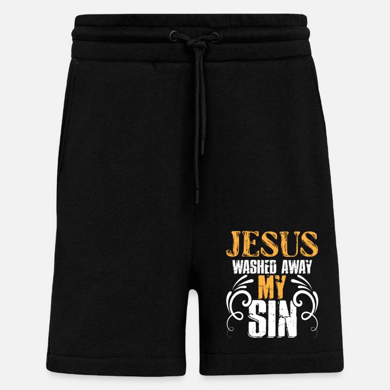Jésus 1 - Short bio décontracté fabriqué en UE - SOLID BLACK