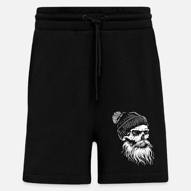 Crâne de bûcheron - Short bio décontracté fabriqué en UE - SOLID BLACK