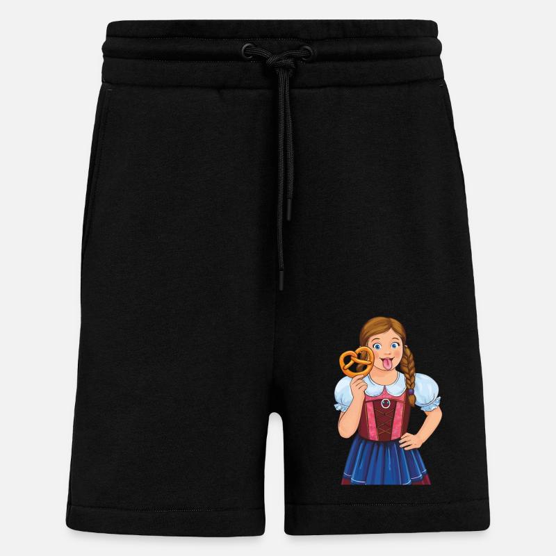 MÄDCHEN DIRNDL BREZEL - Shorts - made by SPREAD - SOLID BLACK