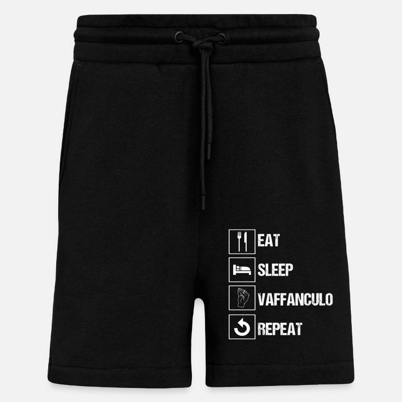 Italie Italien Vaffanculo - Short bio décontracté fabriqué en UE - SOLID BLACK