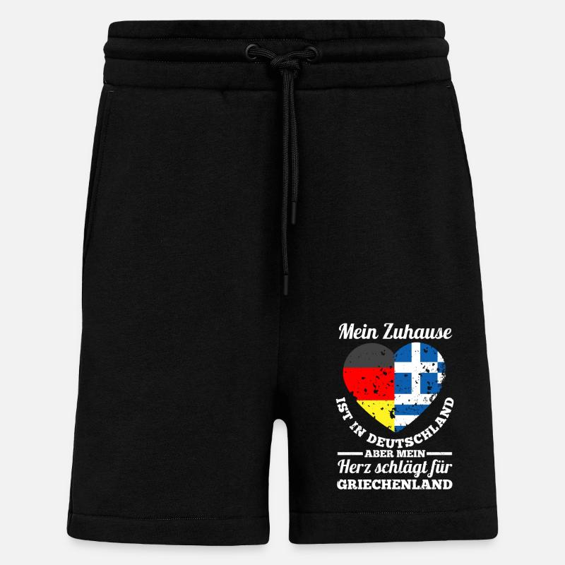Greece Germany Greece - Shorts - made by SPREAD - SOLID BLACK
