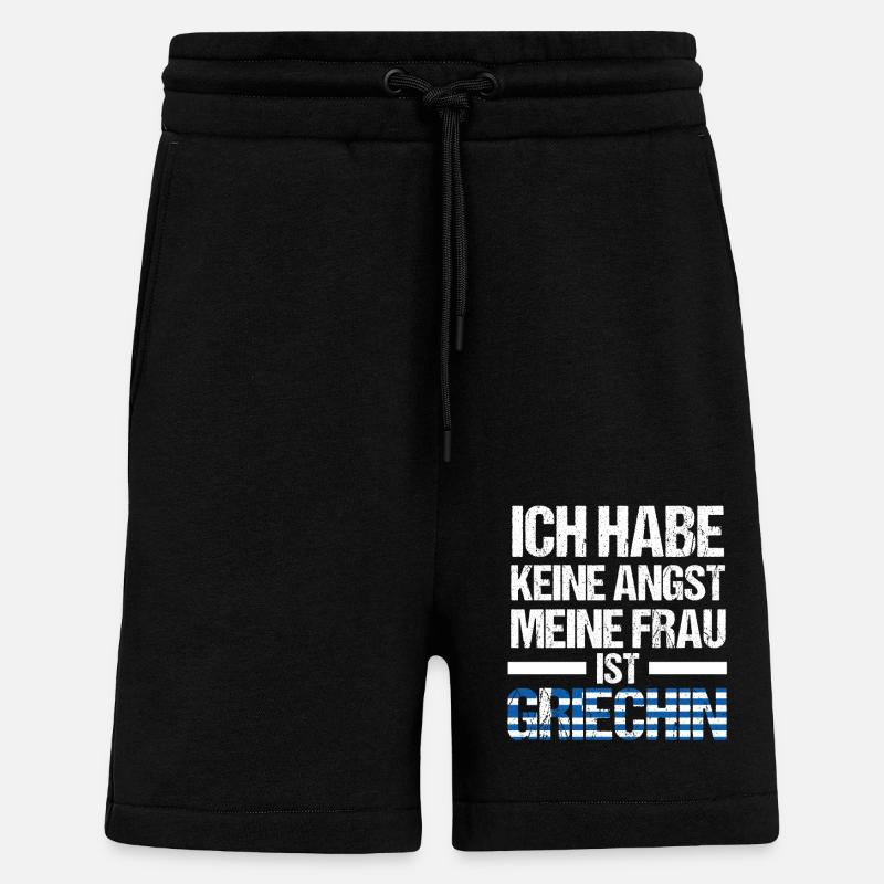 Grecs Grèce - Short bio décontracté fabriqué en UE - SOLID BLACK