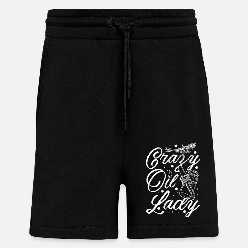 Crazy essential oil lady - Shorts - made by SPREAD - SOLID BLACK