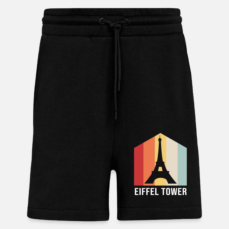 France Eiffel Tower - Shorts - made by SPREAD - SOLID BLACK