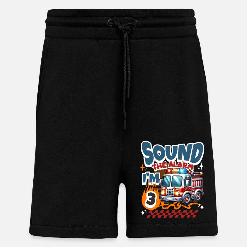 3rd Birthday Fire Brigade - Shorts - made by SPREAD - SOLID BLACK