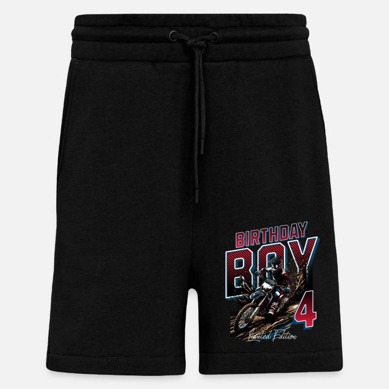 4e anniversaire de motocross - Short bio décontracté fabriqué en UE - SOLID BLACK