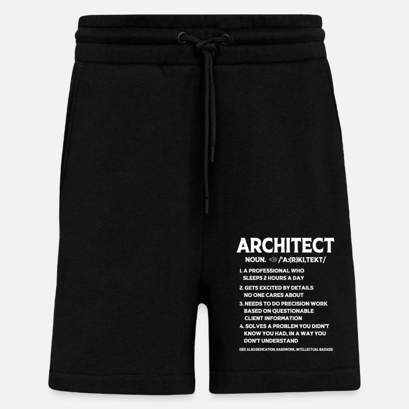 Architecte Architecture - Short bio décontracté fabriqué en UE - SOLID BLACK