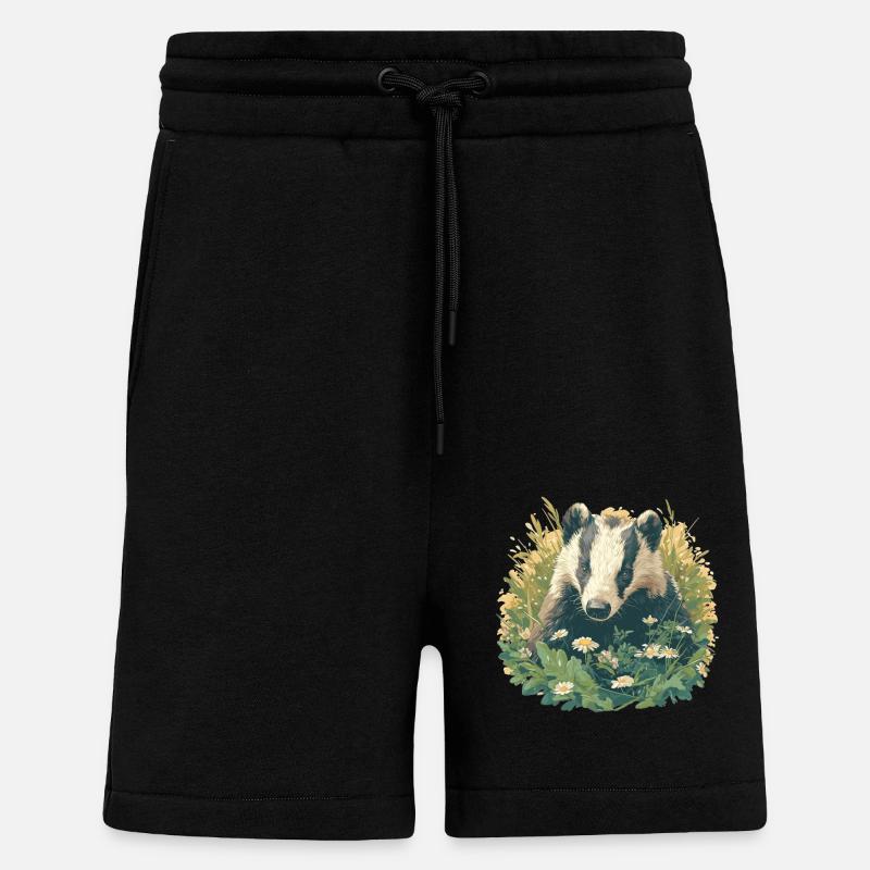 Blaireau Dachse Dachs - Short bio décontracté fabriqué en UE - SOLID BLACK