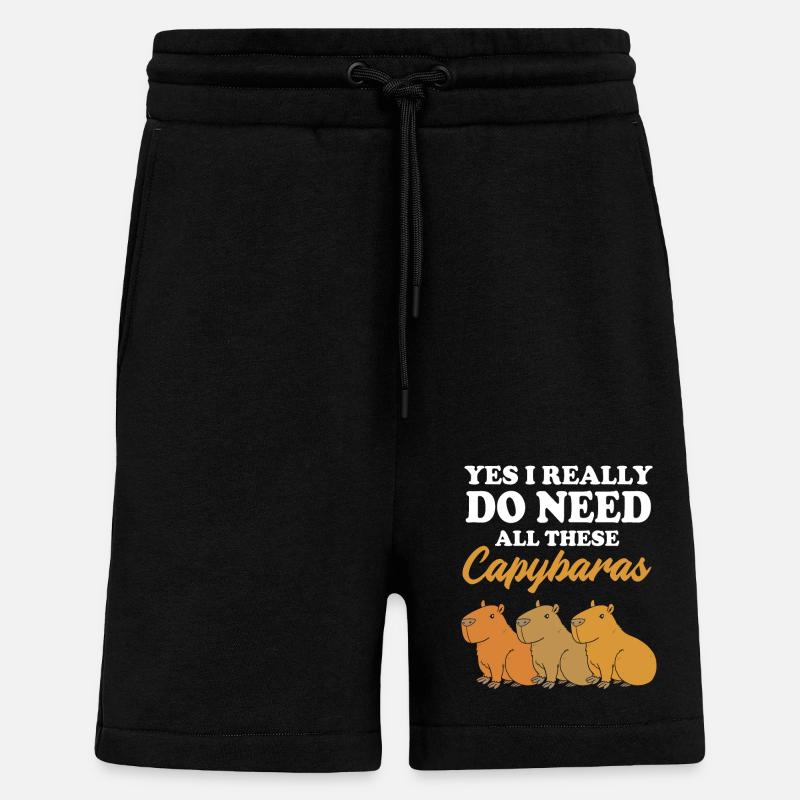Capybara - Short bio décontracté fabriqué en UE - SOLID BLACK