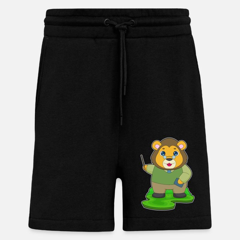Lion Teacher Pointer - Shorts - made by SPREAD - SOLID BLACK