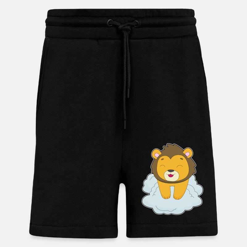 Nuages de lions - Short bio décontracté fabriqué en UE - SOLID BLACK