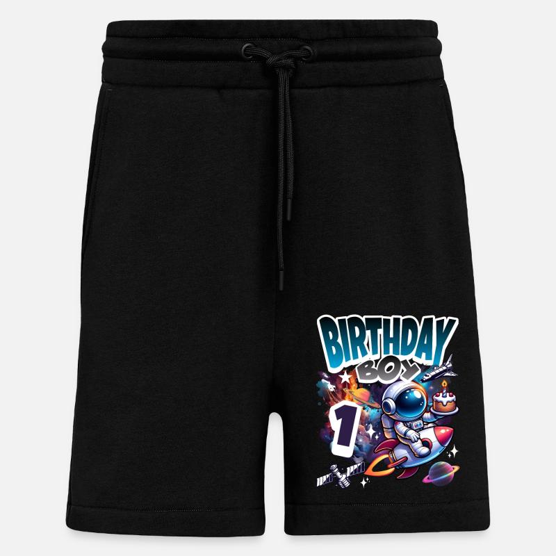 Astronaut 1st Birthday Space - Shorts - made by SPREAD - SOLID BLACK