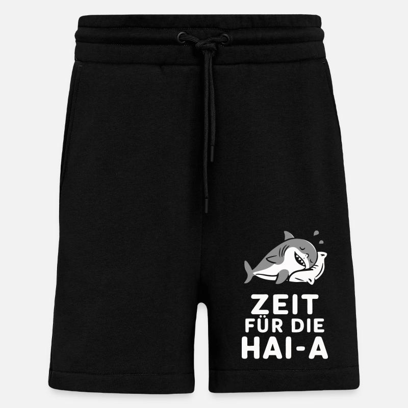 Requin Requin Requins Requin - Short bio décontracté fabriqué en UE - SOLID BLACK