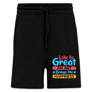 Artist Painter Graphic Art Brings Me Happiness - Shorts - made by SPREAD - SOLID BLACK - Vorne