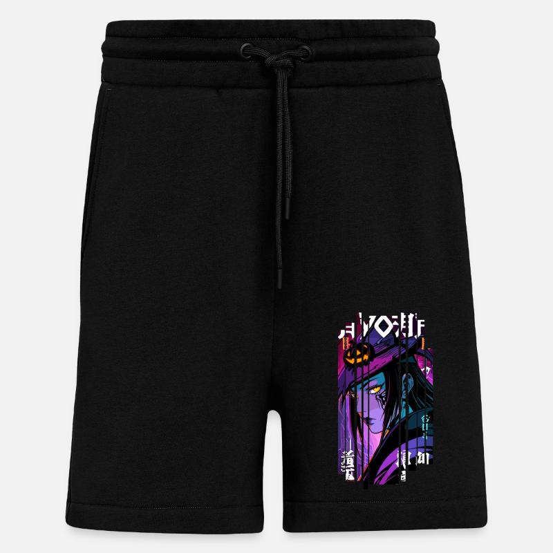Halloween - Witch Geometric Effect Mauve - Shorts - made by SPREAD - SOLID BLACK