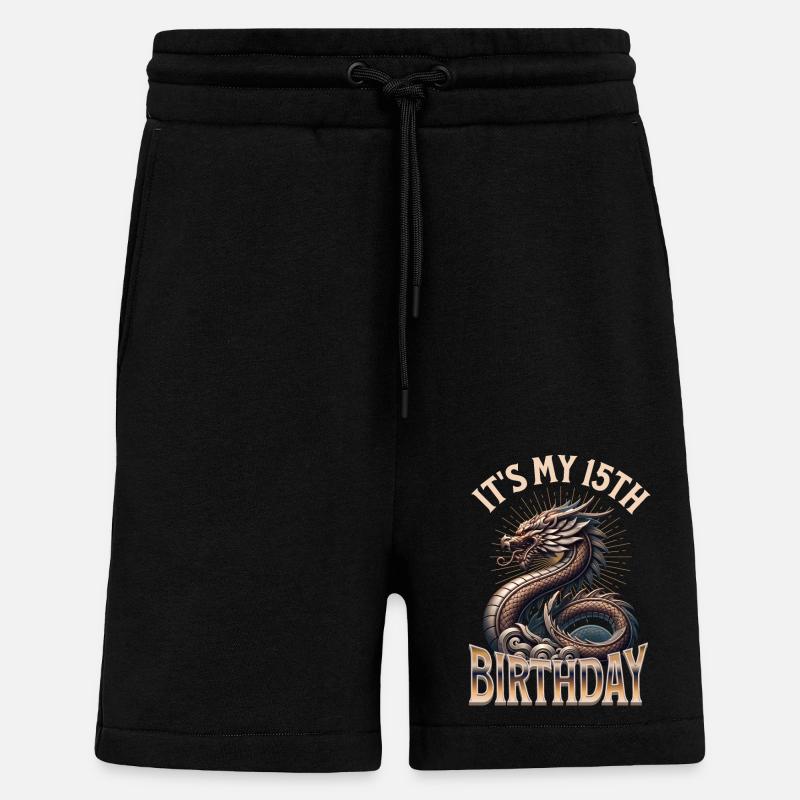 Dragon 15e anniversaire Dragon - Short bio décontracté fabriqué en UE - SOLID BLACK