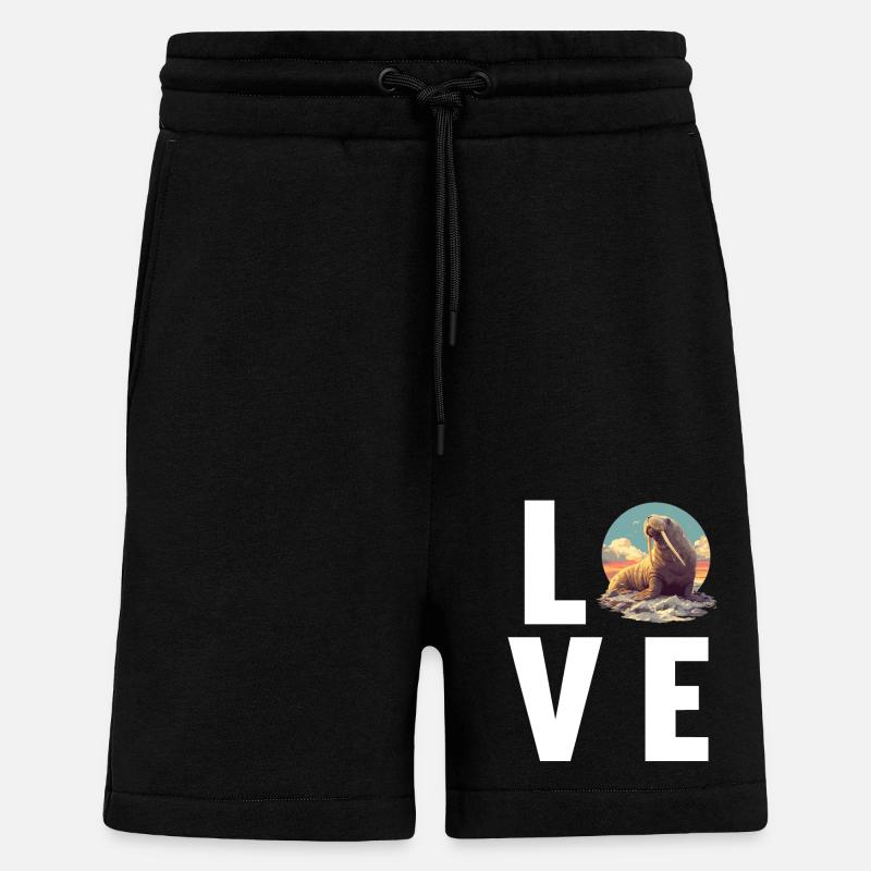 Morse Walrosse Walross - Short bio décontracté fabriqué en UE - SOLID BLACK